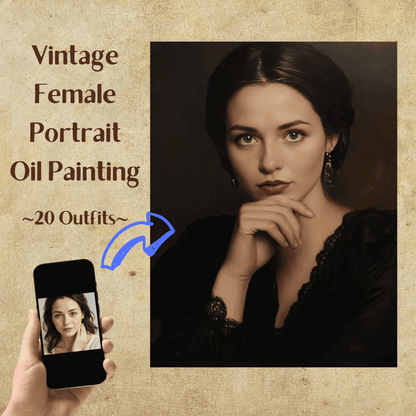 Vintage Lady Oil Painting - Female Portrait