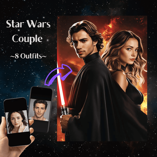 Star Wars Couple Portrait - Red Backdrop