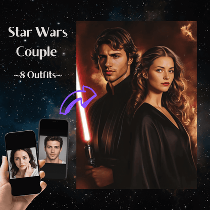 Star Wars Couple Portrait - Red Backdrop