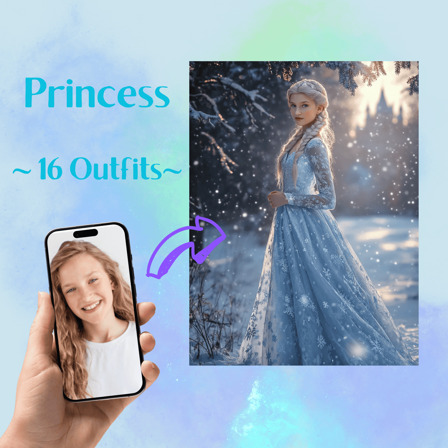 Princess in Blue Dress - Girl