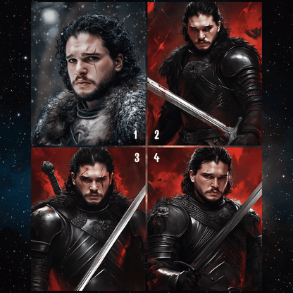 Game of Thrones Man Portrait, The King in the North, Jon Snow - Male