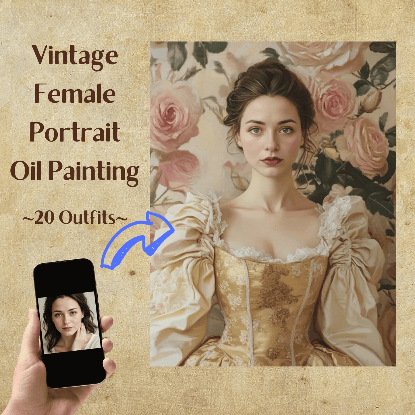 Vintage Lady Oil Painting - Female Portrait