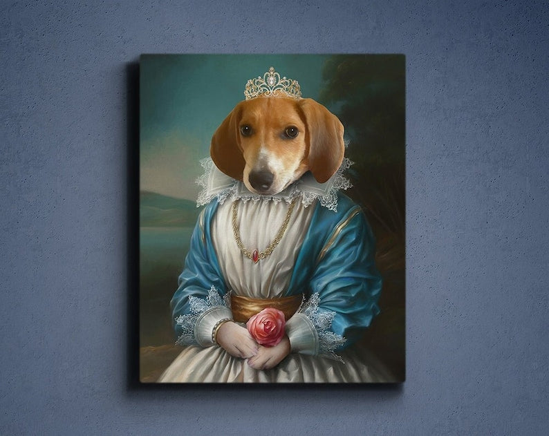 Custom Princess Pet Portrait