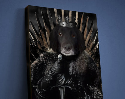 Custom Pet Portrait, Game of Thrones, King in the North, Jon Snow