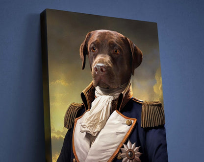 Custom Renaissance Pet Portrait, Military Dog