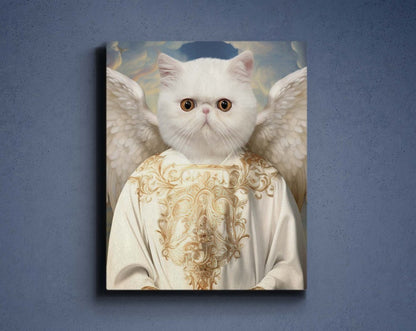 Custom Angel Wings Pet Portrait, Pet Memorial