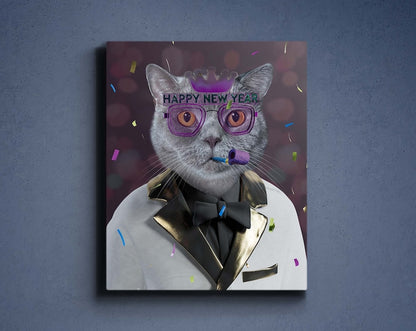 Custom Cat Glasses New Year Portrait