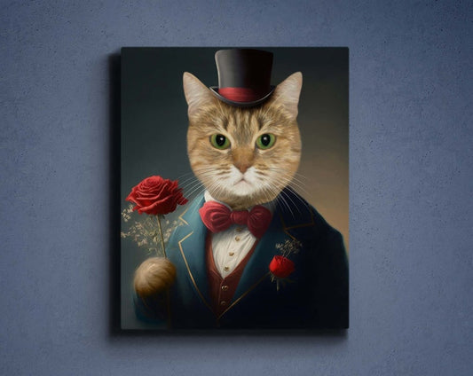 Custom Gentleman Cat Portrait