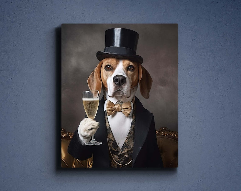 Custom Gentleman Dog Portrait