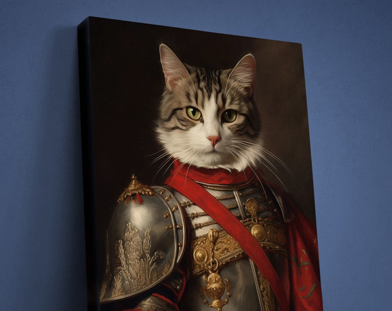 Custom Warrior Pet Portrait, Knight Pet Costume