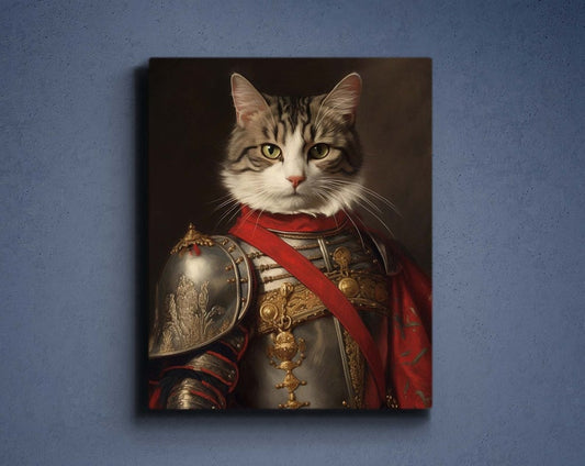 Custom Warrior Pet Portrait, Knight Pet Costume