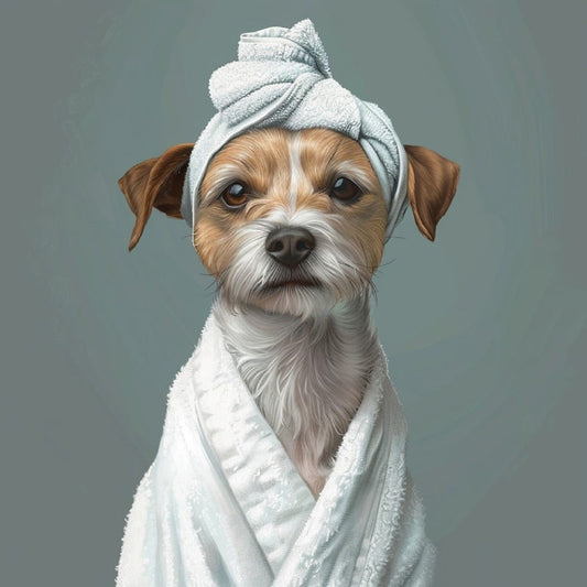 Pet in Bathrobe