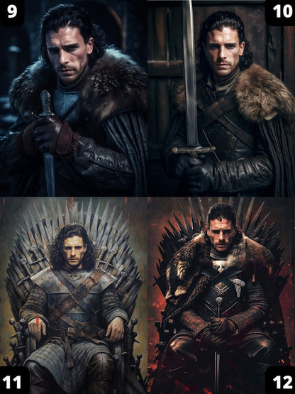 Game of Thrones Man Portrait, The King in the North, Jon Snow - Male