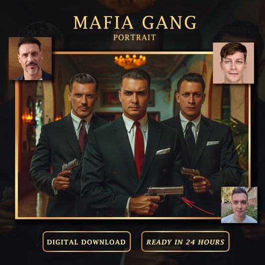 Mafia Gang Group Portrait, Brothers