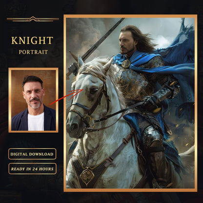 Knight on White Horse - Male