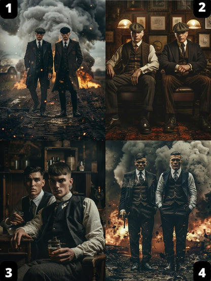 English Gangster Brothers Portrait