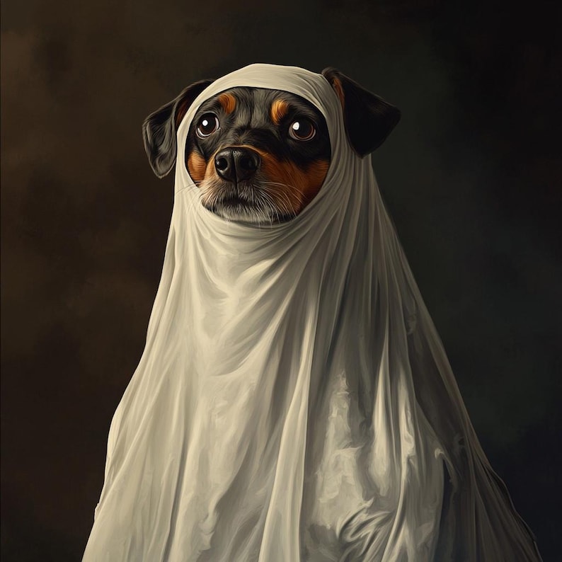 Ghost Dog Portrait - Halloween