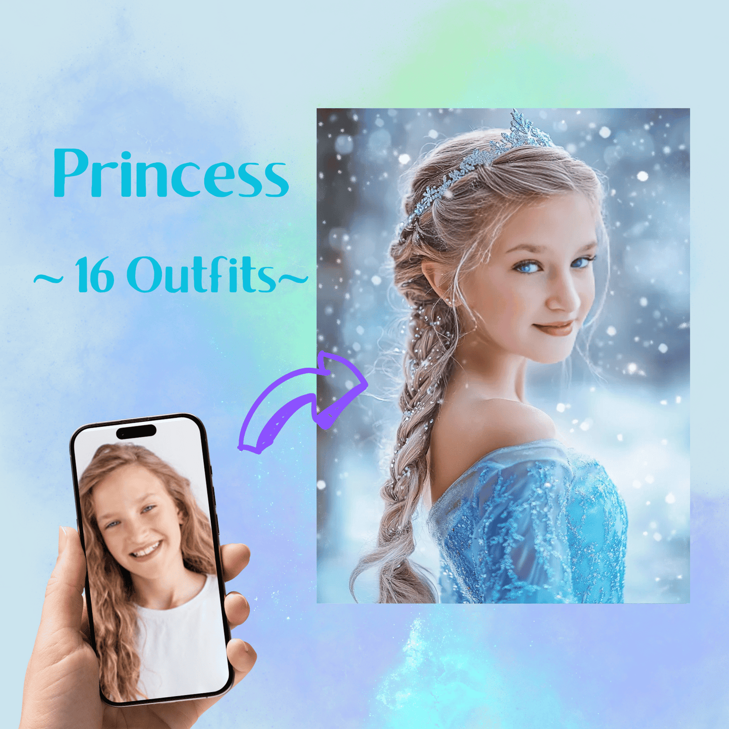 Princess in Blue Dress - Girl